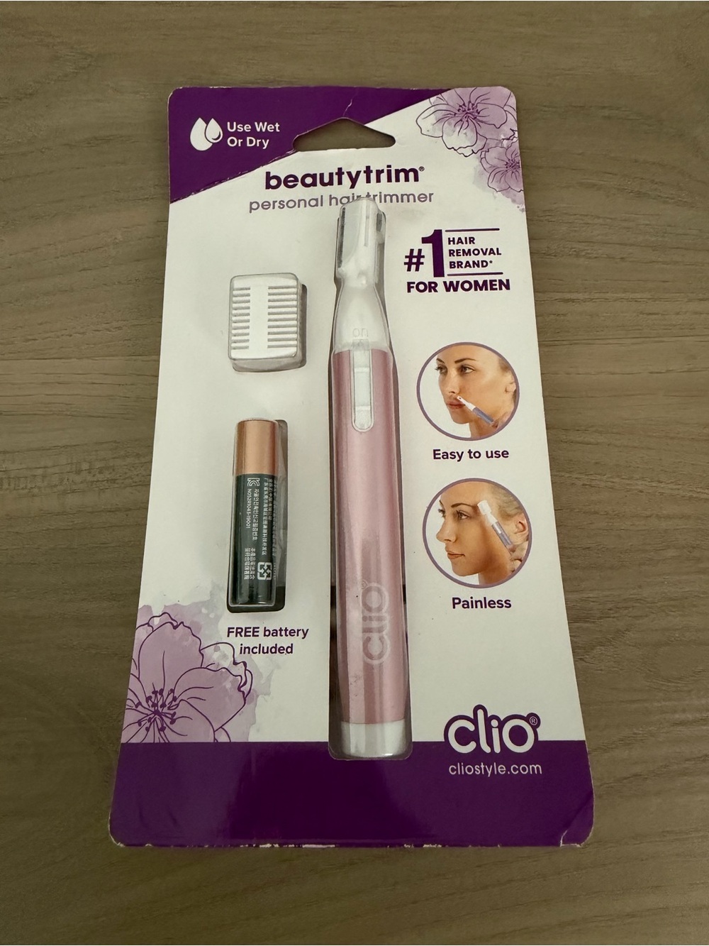 Personal Hair Trimmer Painless Precision Shaver for Eyebrows, Upper Lip Clio